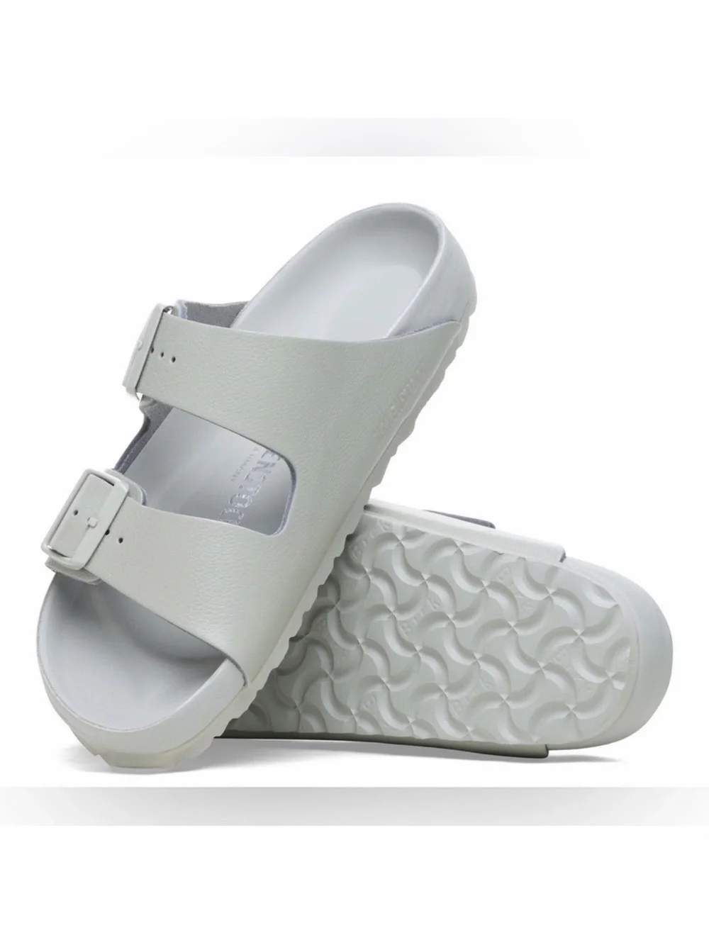 Birkenstock Arizona Exquisite Leather Sandals in Mineral Gray size 41 NEW